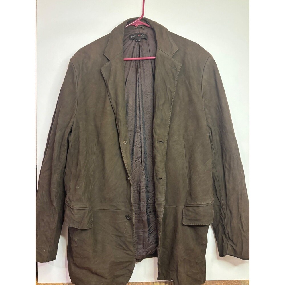 Bruno Magli Brown 100% Genuine Suede Leather Blazer